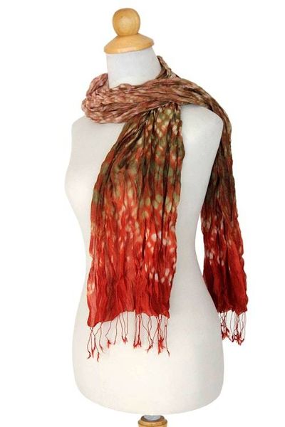 Alternate image for Handcrafted Silk Blend Scarf Fabulous Land