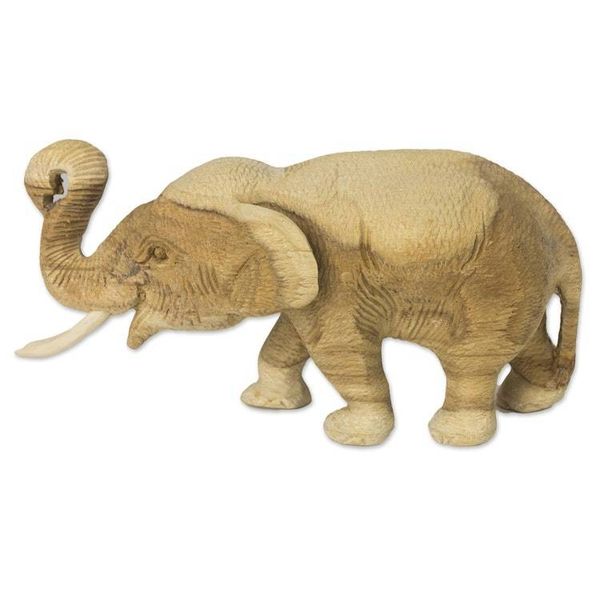 Alternate image for Hand Carved Teak Wood Elephant Statuette from Thailand Elephant Play