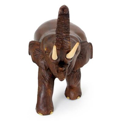 Alternate image for Artisan Crafted Wood Sculpture Elephant Delight