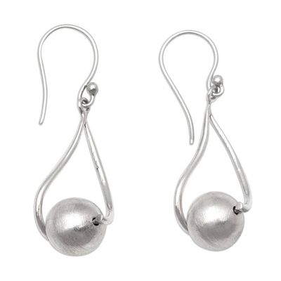 Alternate image for Hand Crafted Sterling Silver Dangle Earrings Weight of Justice