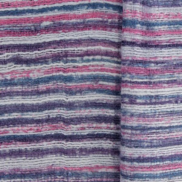 Alternate image for Hand Spun Silk Scarf Woven in Purple Blue and Grey Purple Iridescence