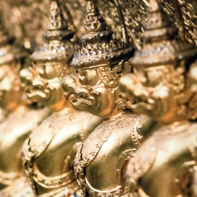 Alternate image for Original Photo Print of Golden Guardians in Bangkok Golden Guardians