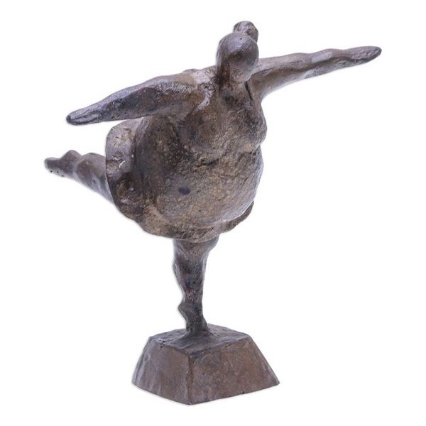 Alternate image for Thai Brass and Iron Ballerina Sculpture Forward Motion