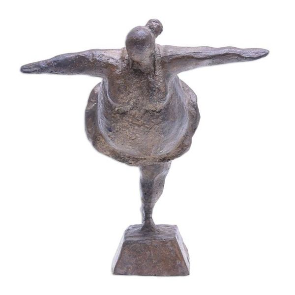 Alternate image for Thai Brass and Iron Ballerina Sculpture Forward Motion