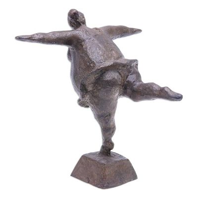 Alternate image for Thai Brass and Iron Ballerina Sculpture Forward Motion