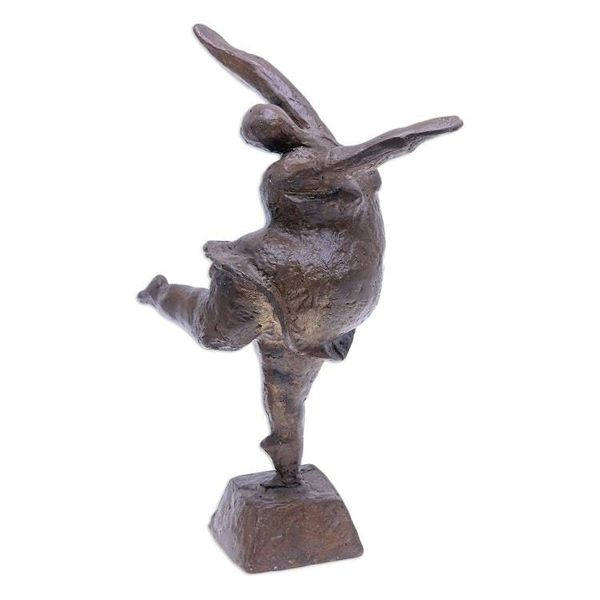Alternate image for Thai Brass and Iron Ballerina Sculpture Rehearsal