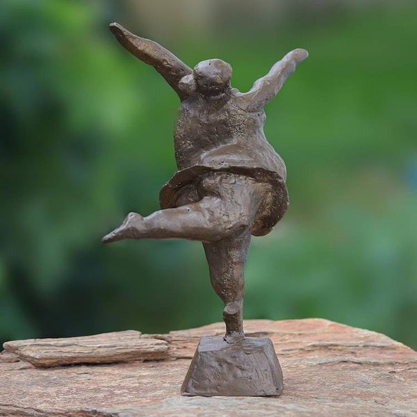 Alternate image for Thai Brass and Iron Ballerina Sculpture Rehearsal