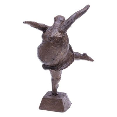 Alternate image for Thai Brass and Iron Ballerina Sculpture Rehearsal