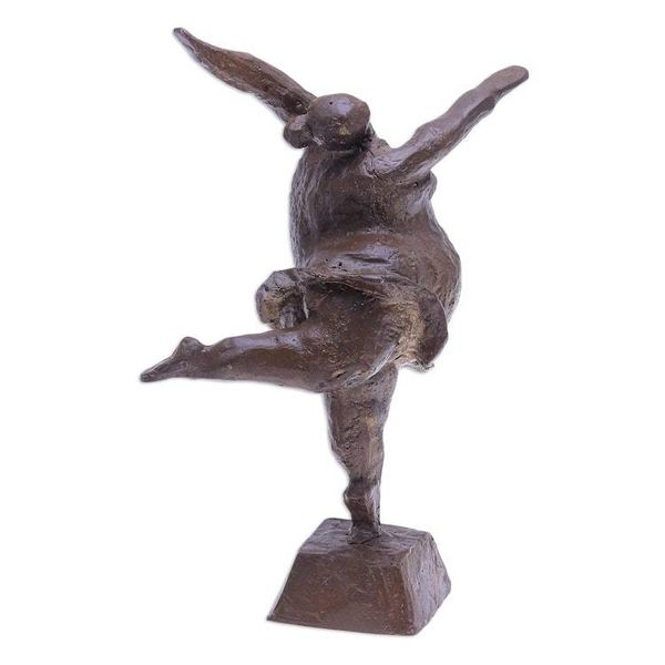 Alternate image for Thai Brass and Iron Ballerina Sculpture Rehearsal