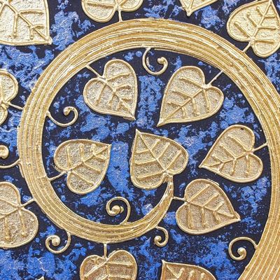 Alternate image for Acrylic and Metallic Foil on Canvas Painting Bodhi Wave