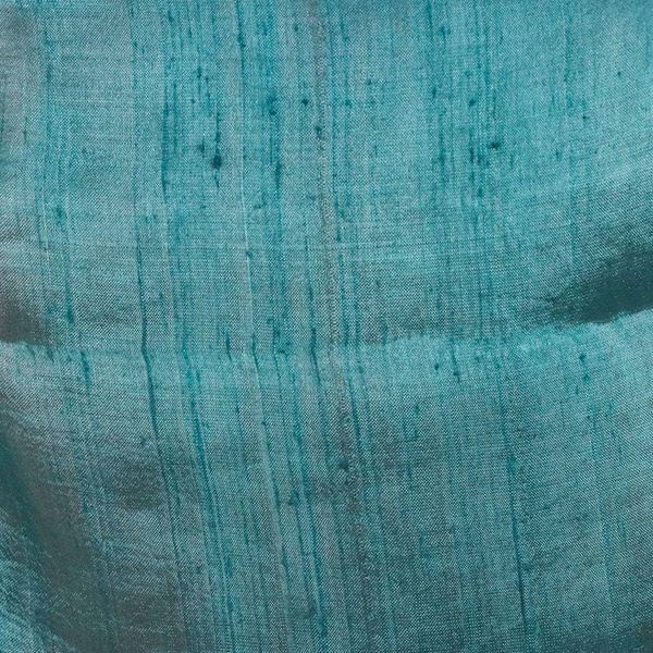 Alternate image for Handwoven Fringed Silk Shawl in Teal from Thailand Comforting Teal