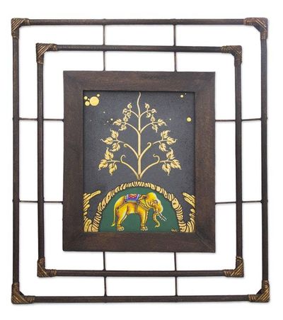 Alternate image for Framed Elephant Painting from Thailand White Elephant