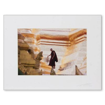 Primary image for Original Color Photo Print of Buddhist Monk in Rangoon Evening Rounds II