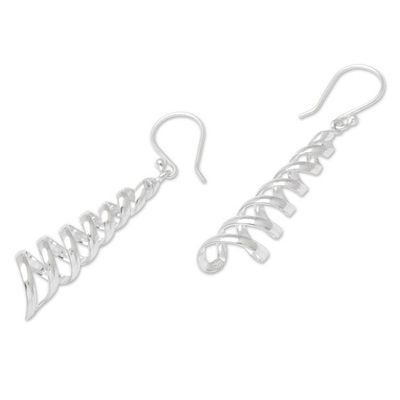 Alternate image for High-Polished Swirl-Shaped Sterling Silver Dangle Earrings Divine Swirl