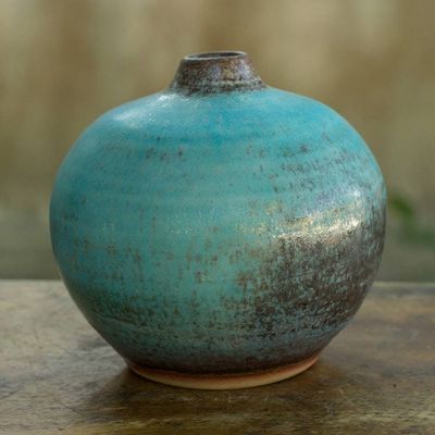 Alternate image for Ceramic Bud Vase Crafted by Hand medium Turquoise Realm