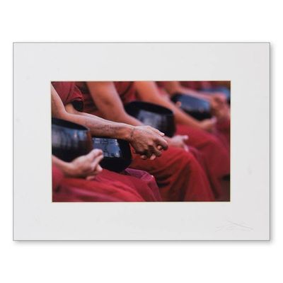 Primary image for Original Color Photo Print of Buddhist Monks with Alms Bowls Alms Bowls ll