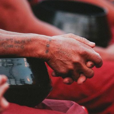 Alternate image for Original Color Photo Print of Buddhist Monks with Alms Bowls Alms Bowls ll