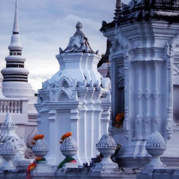 Alternate image for Signed Photograph Print of Buddhist Temple in Thailand Suan Dok Temple at Sunset