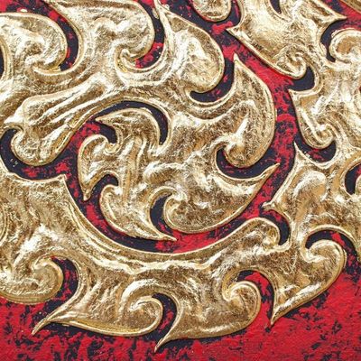 Alternate image for Acrylic and Metallic Foil on Canvas Painting Bodhi Leaf