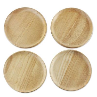 Alternate image for Four Rubberwood Dessert or Party Plates from Thailand Sweet Party
