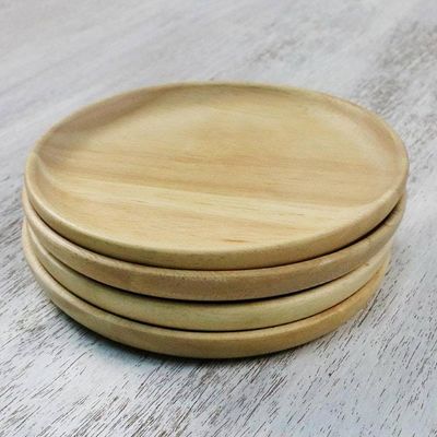 Alternate image for Four Rubberwood Dessert or Party Plates from Thailand Sweet Party