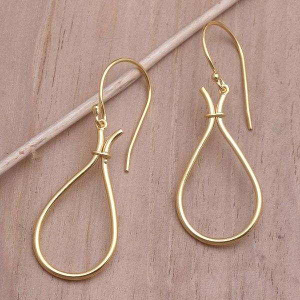 Alternate image for Dangle Earrings in 18k Gold Plated Brass Start to Finish