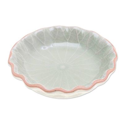 Alternate image for Handcrafted Celadon Bowl from Thailand Festive Lotus