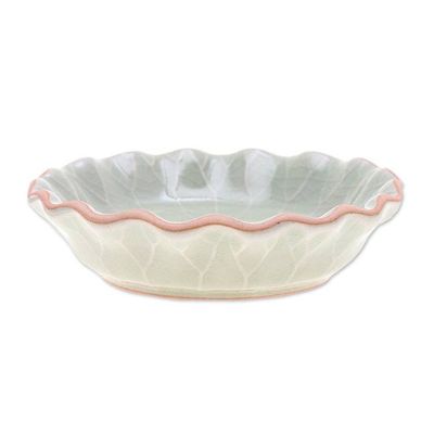 Alternate image for Handcrafted Celadon Bowl from Thailand Festive Lotus