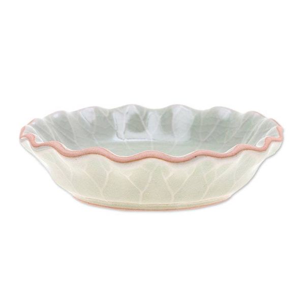 Alternate image for Handcrafted Celadon Bowl from Thailand Festive Lotus