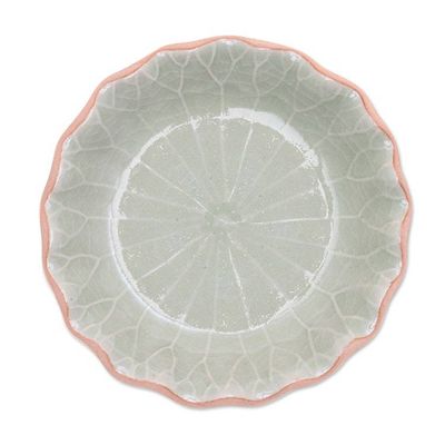 Alternate image for Handcrafted Celadon Bowl from Thailand Festive Lotus