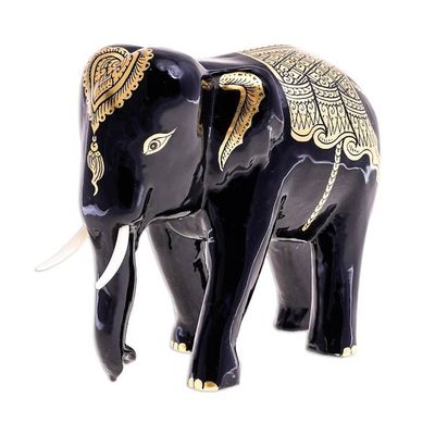 Alternate image for Hand Carved Lacquerware Elephant Sculpture The Elephant Vanishes