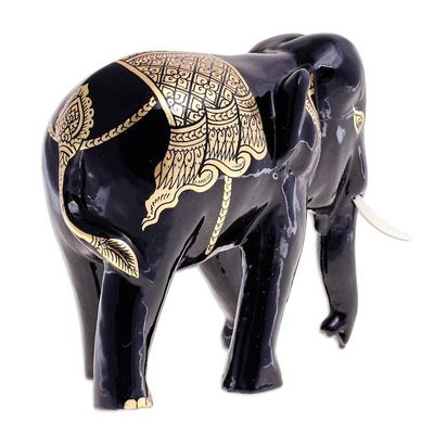 Alternate image for Hand Carved Lacquerware Elephant Sculpture The Elephant Vanishes