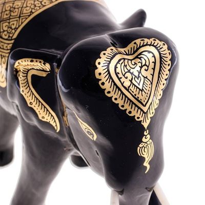 Alternate image for Hand Carved Lacquerware Elephant Sculpture The Elephant Vanishes