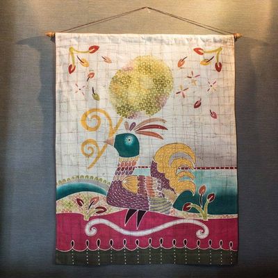 Alternate image for Cotton batik wall hanging Cool Chick