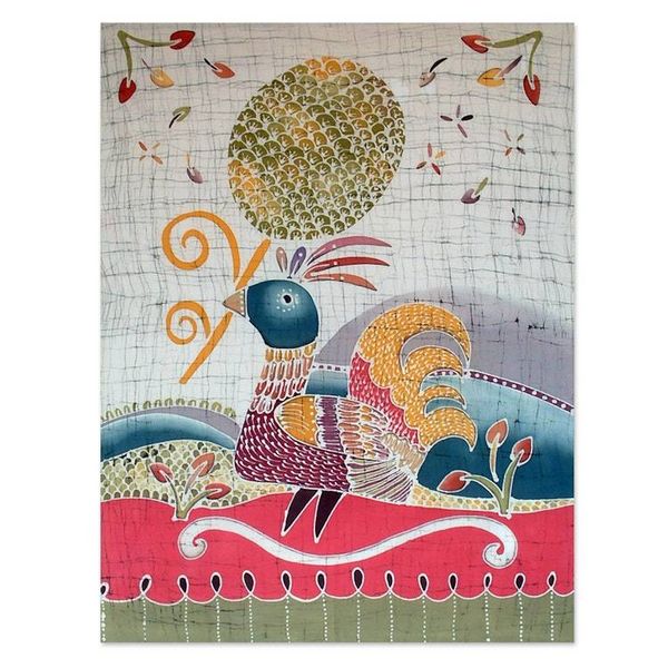 Alternate image for Cotton batik wall hanging Cool Chick