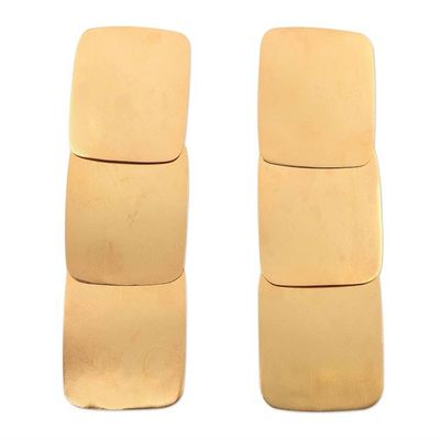 Alternate image for Hand Crafted Gold-Plated Dangle Earrings Reflection of Life