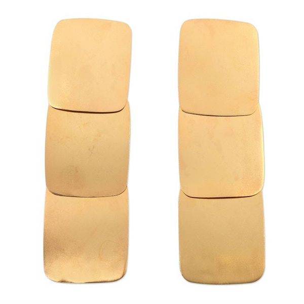 Alternate image for Hand Crafted Gold-Plated Dangle Earrings Reflection of Life