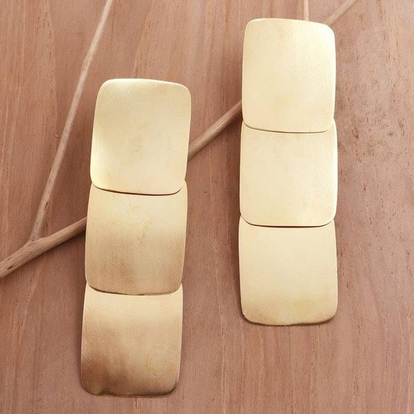 Alternate image for Hand Crafted Gold-Plated Dangle Earrings Reflection of Life