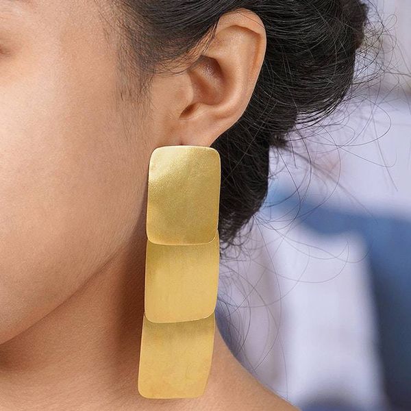 Alternate image for Hand Crafted Gold-Plated Dangle Earrings Reflection of Life