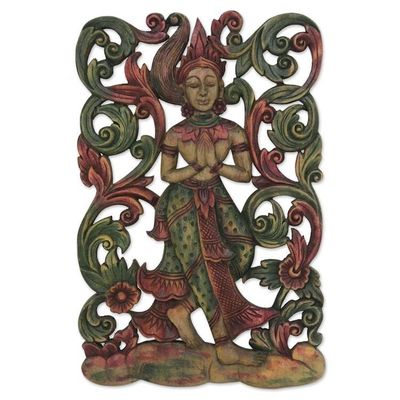 Alternate image for Teak relief panel Angel