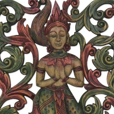 Alternate image for Teak relief panel Angel