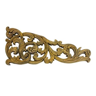 Alternate image for Classic Thai Teak Wood Wall Relief Panel Carved by Hand Enchanted Thai Nature