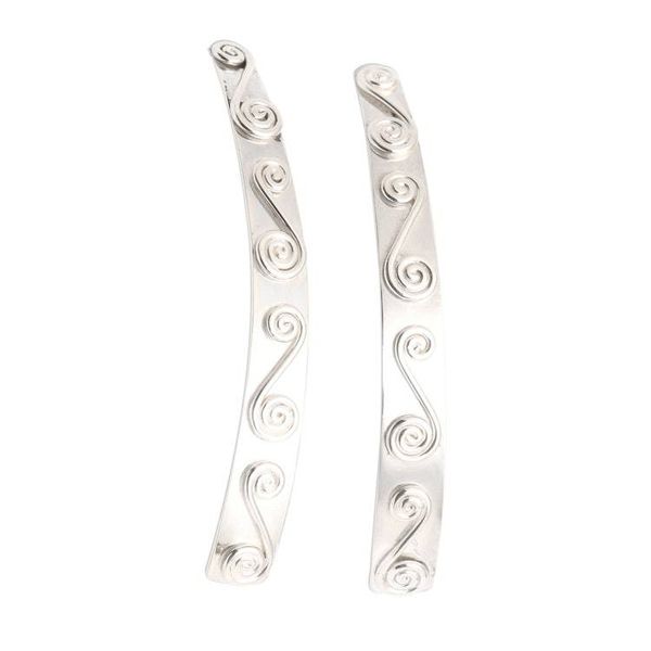 Alternate image for Sterling Silver Drop Earrings with Double Spiral Motif In Spiral Movement