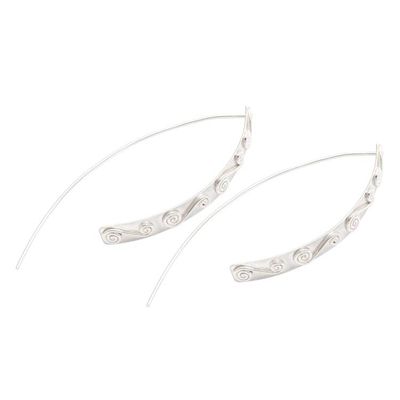 Alternate image for Sterling Silver Drop Earrings with Double Spiral Motif In Spiral Movement