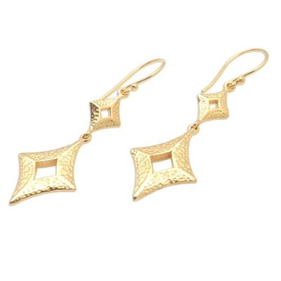 Alternate image for Artisan Crafted Gold-Plated Dangle Earrings Evil Eyes