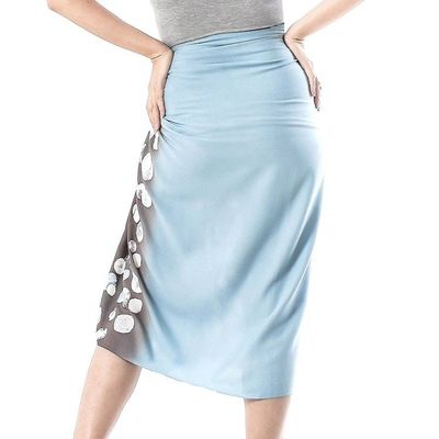 Alternate image for Bubble Motif Cotton Sarong in Blue from Thailand Azure Bubbles