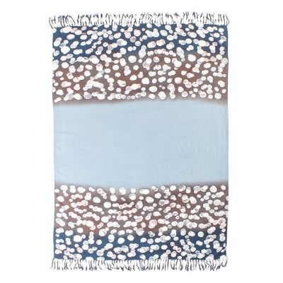 Alternate image for Bubble Motif Cotton Sarong in Blue from Thailand Azure Bubbles