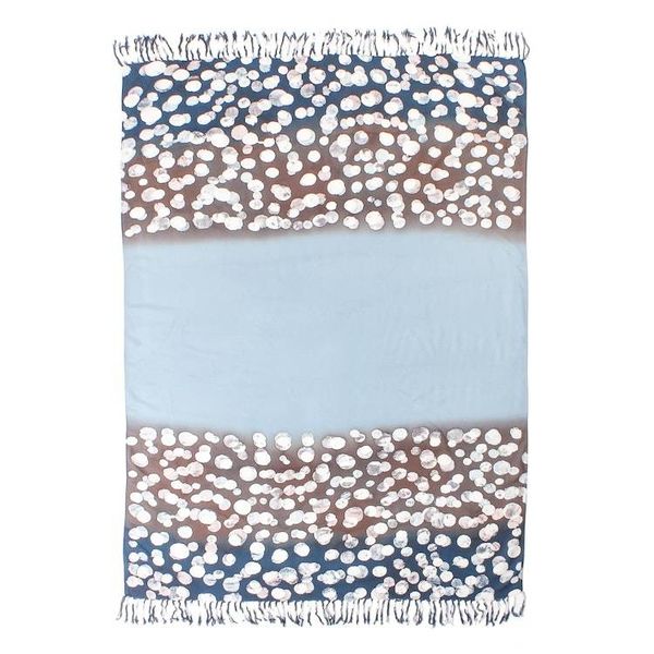 Alternate image for Bubble Motif Cotton Sarong in Blue from Thailand Azure Bubbles