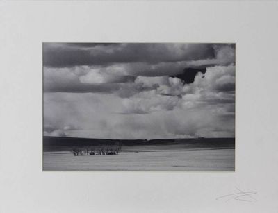 Image for Matted Black and White Photograph of a Farm Alberta Farm