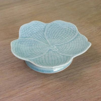 Alternate image for Hand Made Celadon Orchid Centerpiece or Serving Dish Blooming Orchid